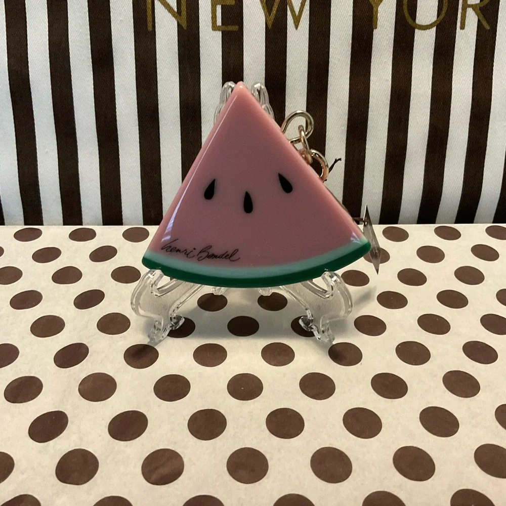 NWT Henri Bendel Watermelon Key Ring Purse Charm - Picture 8 of 8